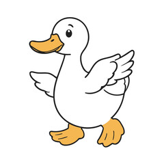 Vector illustration of a cute Duck for toddlers books