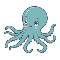 Cute Octopus for kids' storytelling vector illustration