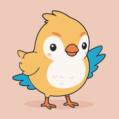 Cute Bird for young readers' picture book vector illustration