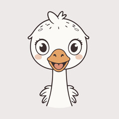 Vector illustration of a cute Ostrich for kids books
