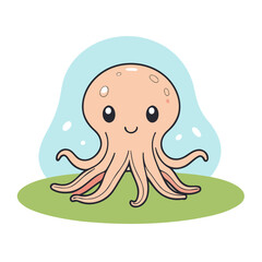 Vector illustration of an enchanting Squid for kids' storytelling