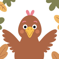 Cute Turkey for children story book vector illustration