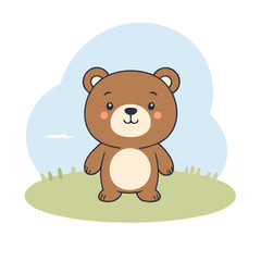 Vector illustration of a friendly Bear for little ones' joyful exploration