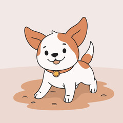 Cute Dog vector illustration of a for toddlers books