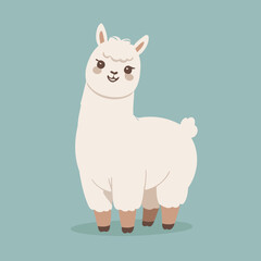 Vector illustration of an endearing Alpaca for kids' bedtime stories