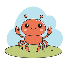 Vector illustration of a cute Crab for children