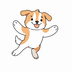 Obraz premium Vector illustration of a winsome Dog for children's literature