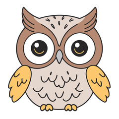 Vector illustration of a lovable Owl for children's picture books