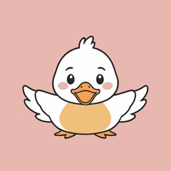 Vector illustration of a lovable Duck for children's picture books