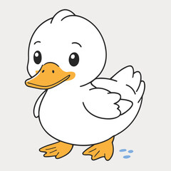 Cute Duckling for early readers' adventure books vector illustration