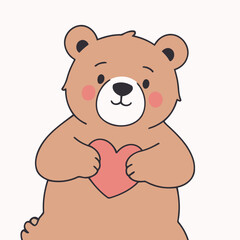 Vector illustration of a cute Bear for toddlers