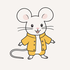 Vector illustration of a cute Mouse for children story book