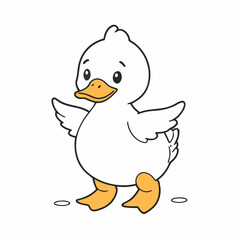 Cute vector illustration of a Duckling for kids books