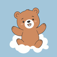Cute vector illustration of a Bear for children book