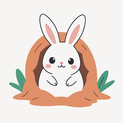 Vector illustration of a friendly Rabbit for little ones' joyful exploration