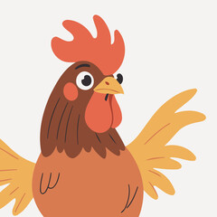 Cute Rooster for children story book vector illustration