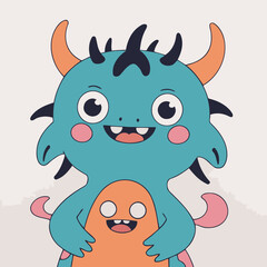 Cute Monster for kids' storybook vector illustration
