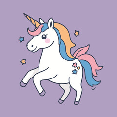 Cute vector illustration of a Unicorn for kids