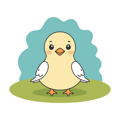 Vector illustration of an adorable Seagull for young readers' books