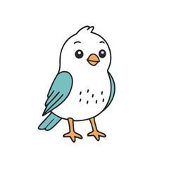 Cute Bird for toddlers' learning books vector illustration