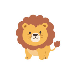 Cute vector illustration of a Lion for toddlers