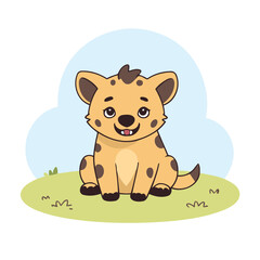 Cute Hyena for children's literature vector illustration