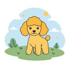 Cute Poodle for toddlers vector illustration
