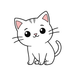 Cute Kitten for kids' storybook vector illustration
