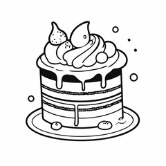 Vector illustration of a playful Cake for preschoolers' storytime