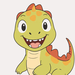 Cute Dino for young readers' picture book vector illustration