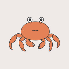 Vector illustration of a cute Crab for children story book