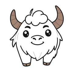 Cute vector illustration of a Yak for children book