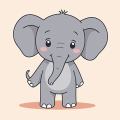 Cute vector illustration of a Elephant for children's bedtime stories