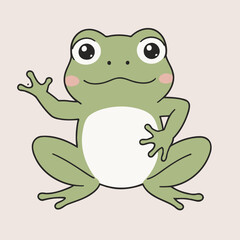 Cute vector illustration of a Frog for children book