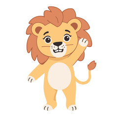 Cute vector illustration of a Lion for toddlers story books