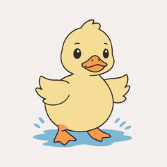 Cute Duckling for toddlers vector illustration