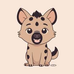 Cute vector illustration of a Hyena for children story book