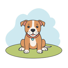 Cute vector illustration of a Dog for children's bedtime stories