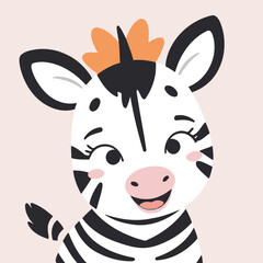 Cute Zebra vector illustration for kids' adventure tales