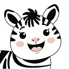 Cute Zebra for toddlers vector illustration