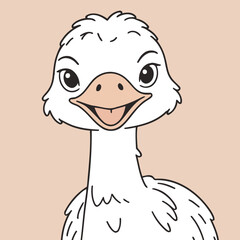 Cute Ostrich for children book vector illustration