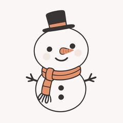 Cute Snowman for toddlers' playful adventures vector illustration