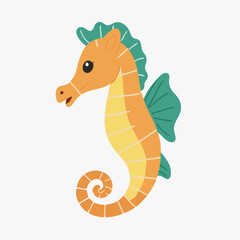 Cute Seahorse for children story book vector illustration