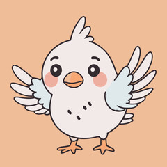 Cute Bird for young readers' picture book vector illustration