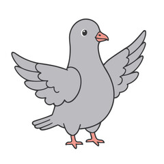 Cute Pigeon vector illustration for little ones' bedtime routines