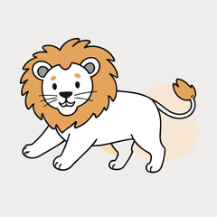 Vector illustration of an adorable Lion for young readers' books