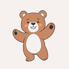 Cute Bear for early readers' adventure books vector illustration