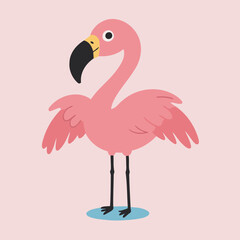 Vector illustration of a winsome Flamingo for children's literature
