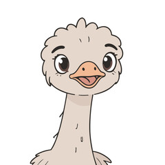 Cute Ostrich for children story book vector illustration