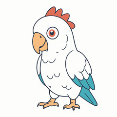 Cute Parrot vector illustration for kids story book
